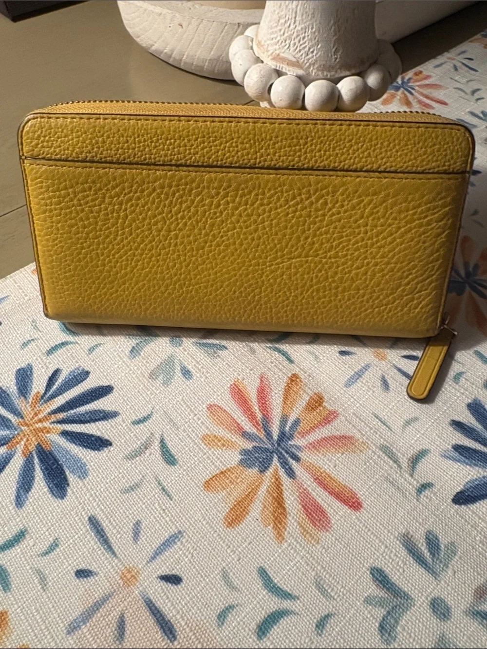 kate spade Yellow Pebbled Zip Wallet No Call Outs
